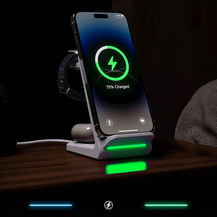 Actual product image Choetech T608 15W 4in1 induction charging station - white (15 W)