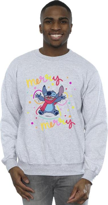 Actual product image Disney Mens Lilo & Stitch Merry Rainbow Sweatshirt (5XL)