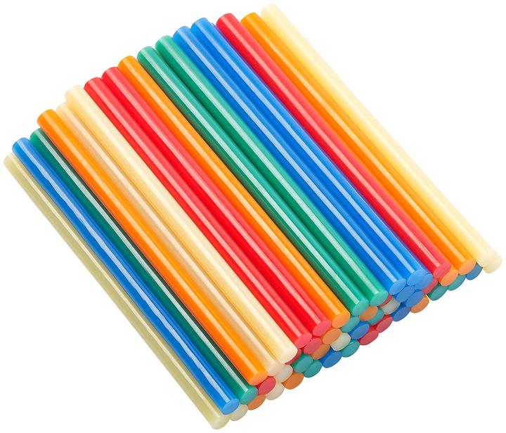 Image du produit AGT 50 bâtons de colle pour pistolets à colle chaude, 11 x 200 mm, colorés