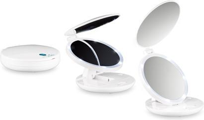 Actual product image Macom Double handbag mirror 7x led light and natural make-up mirror White
