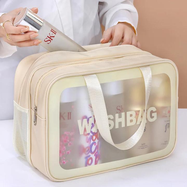 Immagine prodotto Only-Bags.Store Borsa per il trucco con separatore umido-asciutto Borsa da toilette portatile da viaggio essenziale