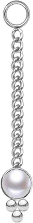 Actual product image Star Piercing Anhänger silber Kette mit Anhänger Perle weiss drei Kugeln (Mineral, without brass, Surgical steel 316L)