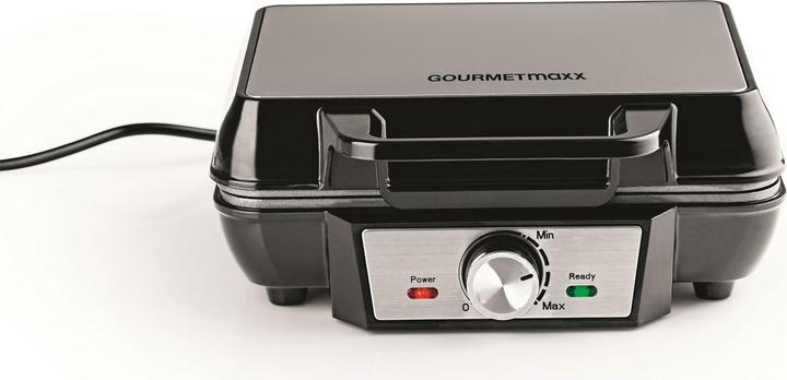 Actual product image Gourmetmaxx Waffeleisen Schwarz/Silber, Leistung: 1000 W, Anzahl pro