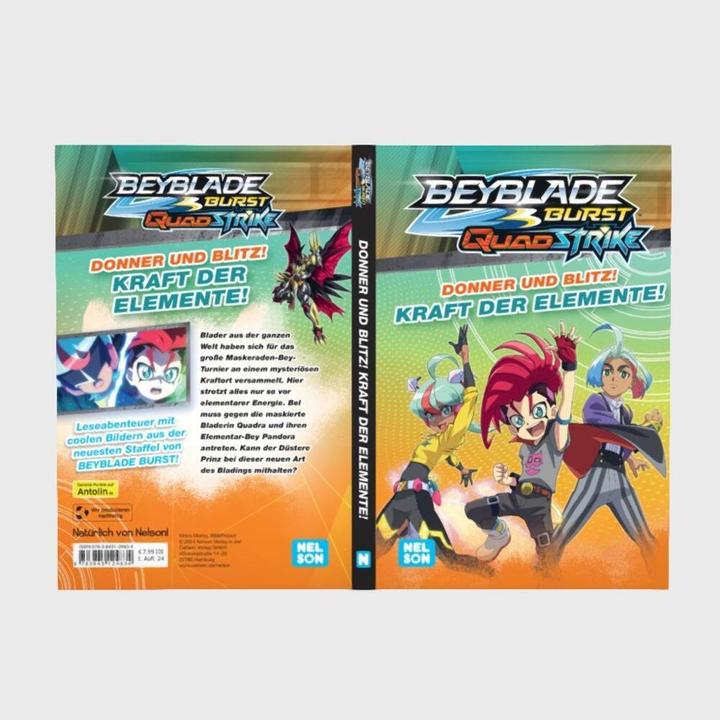 Actual product image BEYBLADE BURST QUADSTRIKE: Donner und Blitz! Kraft der Elemente! (German, Nelson, 2024)