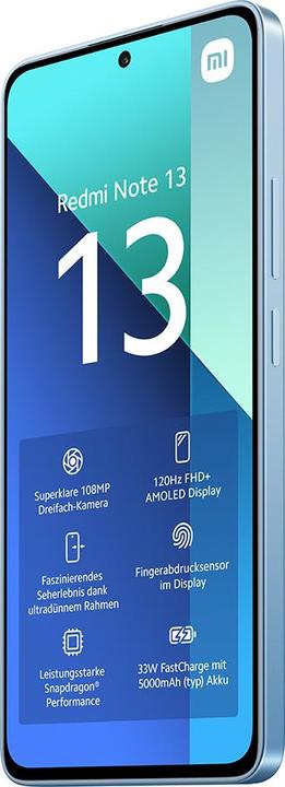 Immagine prodotto Xiaomi Redmi Note 13 (128 GB, Blu ghiaccio, 6.67", Doppia SIM Ibrida, 108 Mpx, 4G)