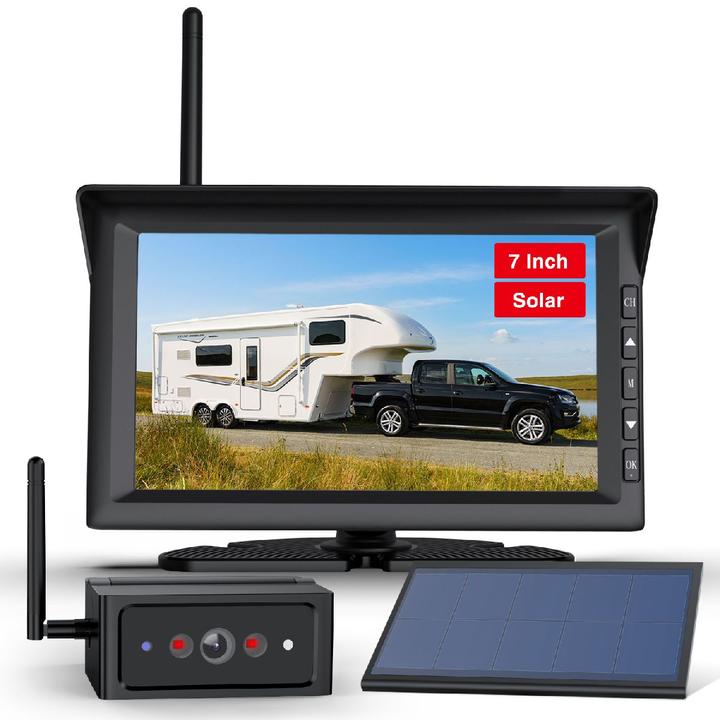 Produktbild AutoVox Solar Rückfahrkamerasystem Wireless 7" 12/24V