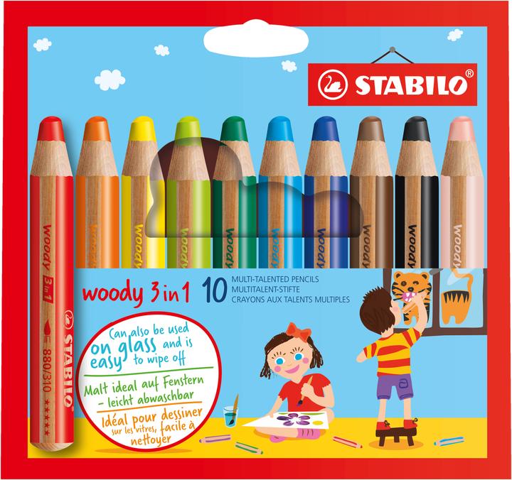 STABILO woody 3 in 1 (Colorato, 10 x)