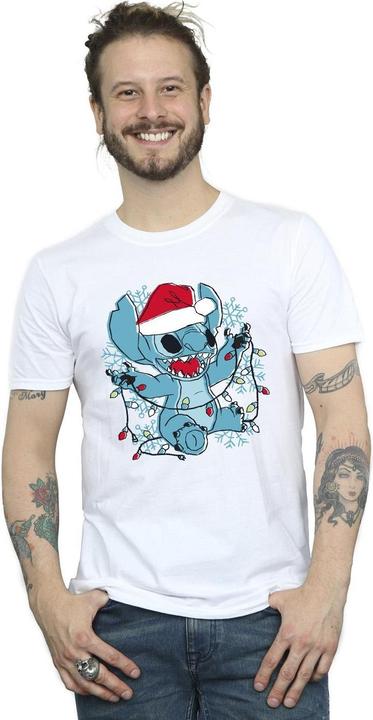 Image du produit Disney - T-shirt LILO AND STITCH CHRISTMAS LIGHTS SKETCH - Homme (M)