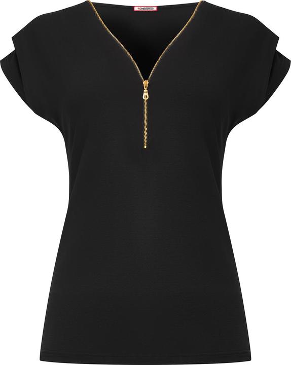 Actual product image Joe Browns Zip Neck Cap Sleeve Jersey Top (38)