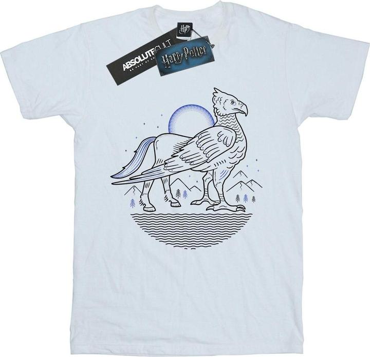 Actual product image Girls Buckbeak Line Art Cotton T-Shirt (140, 146)