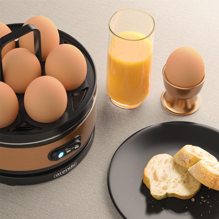 Actual product image Arendo Egg boiler, 7-fold, stainless steel, keep warm function, hardness adjustable, for 7 eggs