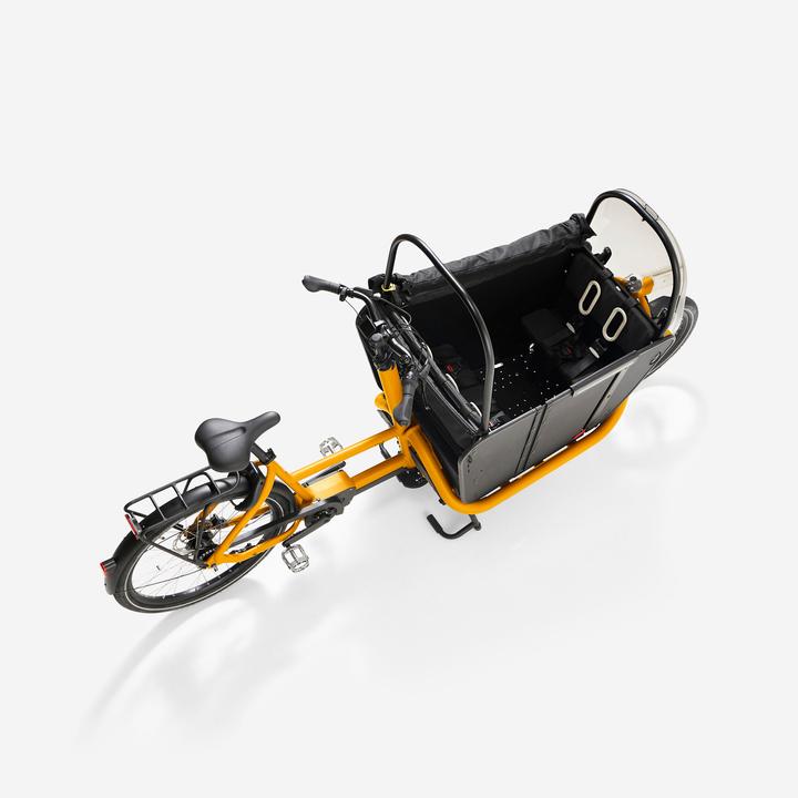 Actual product image Btwin E-cargo bike Cargobike Long John F900E Family yellow