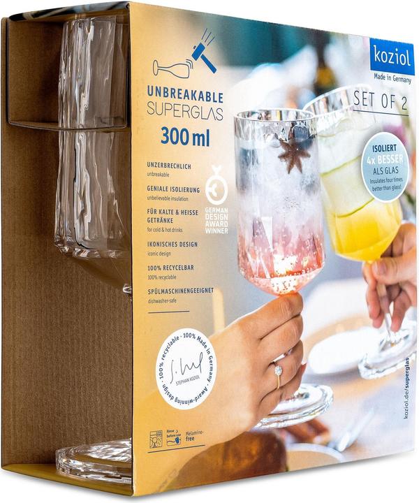 Actual product image Koziol Red wine glass Superglass (30 cl, 2 Glasses, Red wine glasses)