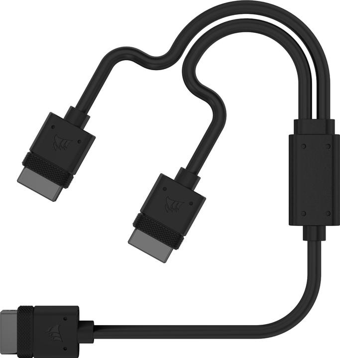 Actual product image Corsair iCUE LINK Cable, 1x 600mm Y-Cable with Straight connectors, Black