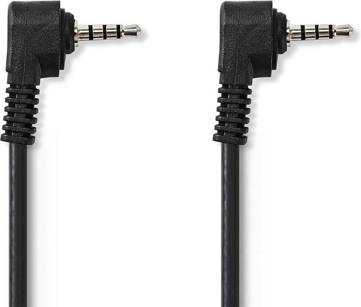 Actual product image Nedis Jack plug 3.5mm 4-pin both sides, black, 1.0m (1 m, 3.5mm jack (AUX))