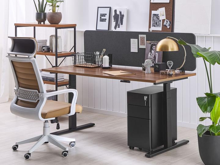 Image du produit Beliani Cloison de bureau gris foncé 160 x 40 cm WALLY