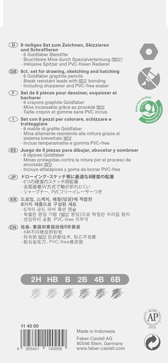 Produktbild Faber-Castell GOLDFABER - Bleistift Zeichenset (4B, 2B, 6B, HB, B, 2H, 6 x)