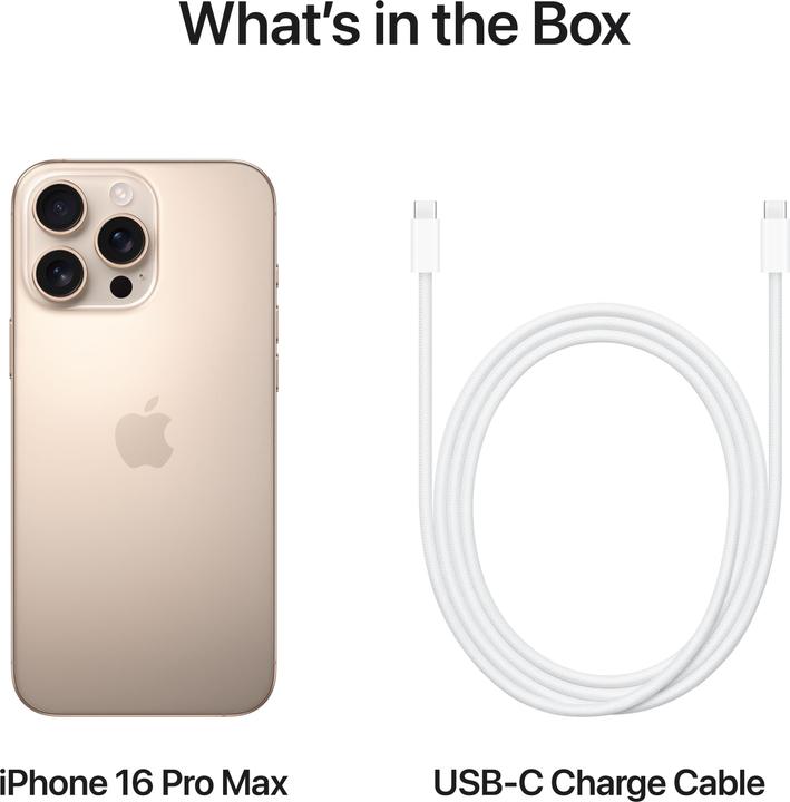 Produktbild Apple iPhone 16 Pro Max (512 GB, Desert Titanium, 6.90", SIM + eSIM, 48 Mpx, 5G)