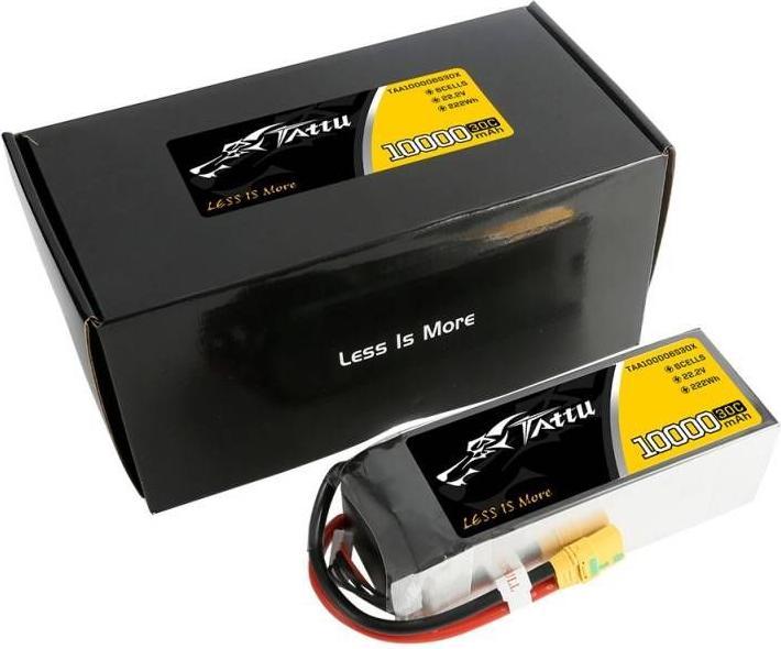 Immagine prodotto Tattu Accumulatore 10000mAh 22.2V 30C 6S1P XT90 Spina antiscintilla (22.20 V, 10000 mAh)