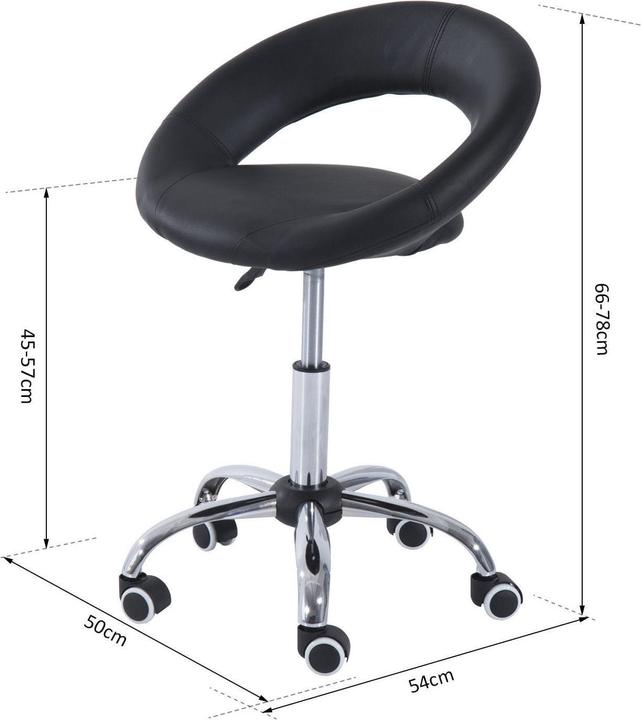 Image du produit Homcom Tabouret à roulettes réglable en hauteur