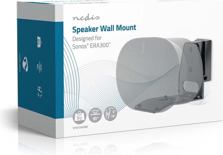 Produktbild Nedis Lautsprecherhalter - Kompatibel mit: Sonos Era300 - Wand - 5 kg - Drehgelenk/Neigung - kippbar (1 Stk., Wandmontage, Neigbar, Schwenkbar)