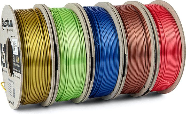 Image du produit Filament PLA Silk (PLA, 1.75 mm, 250 g, Or, Cuivre, Vert, Bleu, Rouge)