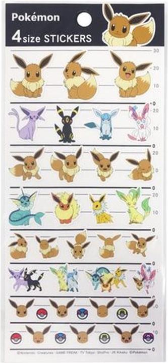 Actual product image Pokémon Eeveelutions 4 Size Stickers