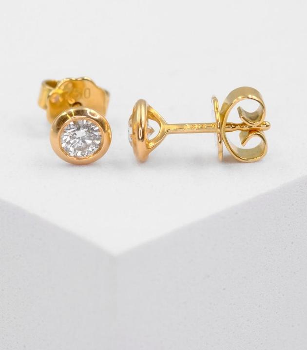 Actual product image Muau Stud earrings (Red gold or silver, Yellow gold, White gold)