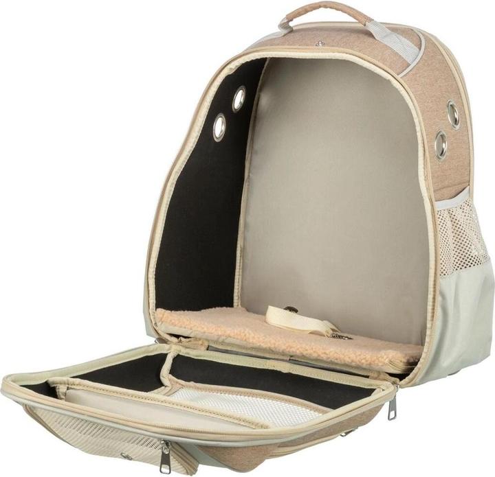Immagine prodotto Trixie Zaino porta animali Willow beige/marrone (Gatto, Cane, Riflettori, Traspirante)