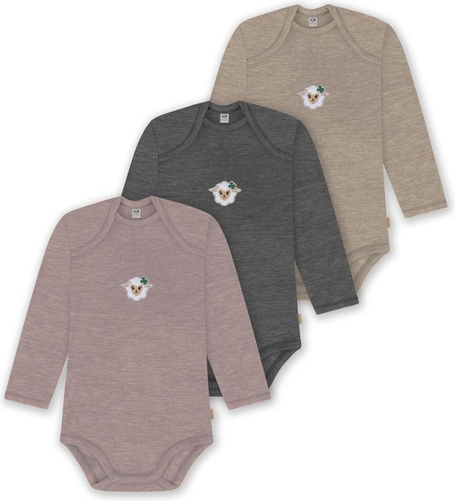 Normani 3er Pack Baby Merino Body Langarm „Auckland" - 9383