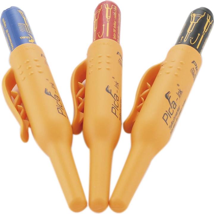 Actual product image Pica L150-Pica ink set permanent deep hole marker 3 pens, black,, red (Set, blue; red; black, 1.50 mm, 3 x)