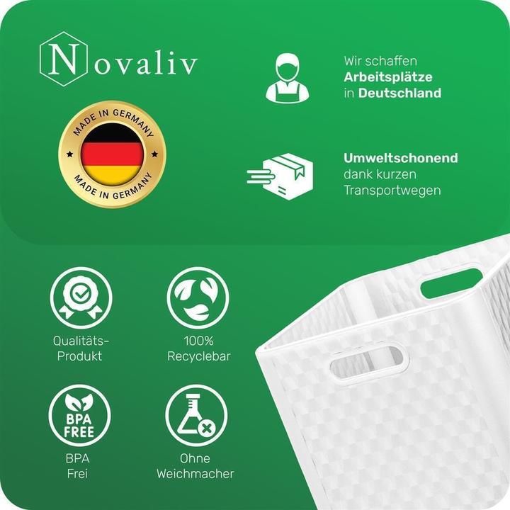 Immagine prodotto Novaliv 3X Box 30x30x30 cm Weiss Boxen für Kallax Regal Körbe 30x30 Aufbewahrungsbox Regal als Schran (30 x 30 x 30 cm, 25 l)