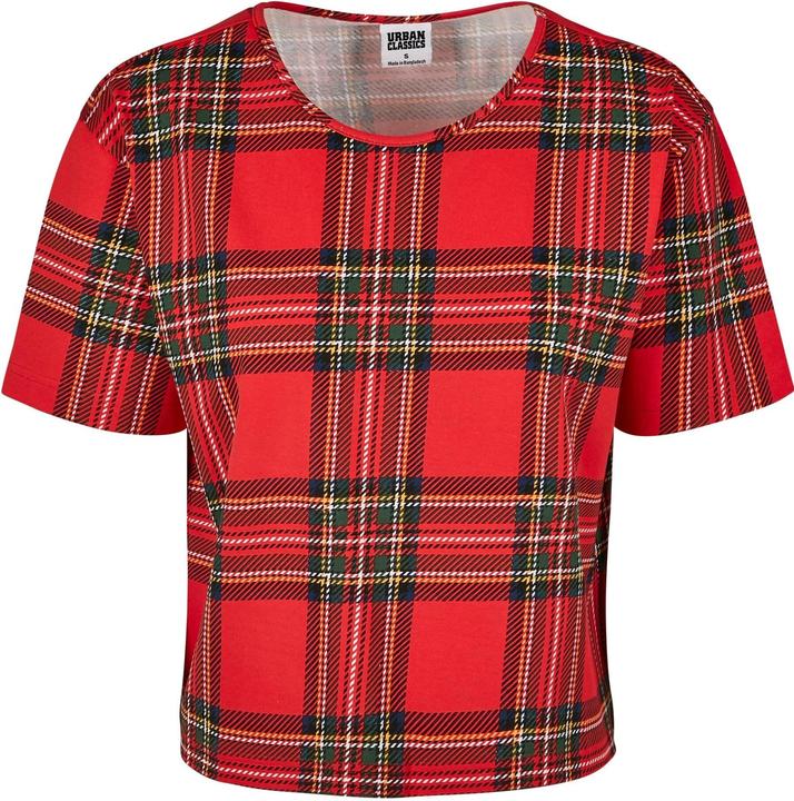 Actual product image Urban Classics Ladies AOP Tartan Short Oversized Tee (XS)