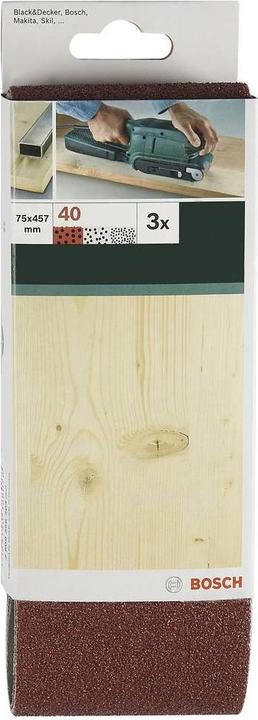 Produktbild Bosch Zubehör 3tlg. Schleifband-Set für Bandschleifer, rote Qualität K = 80 (80)