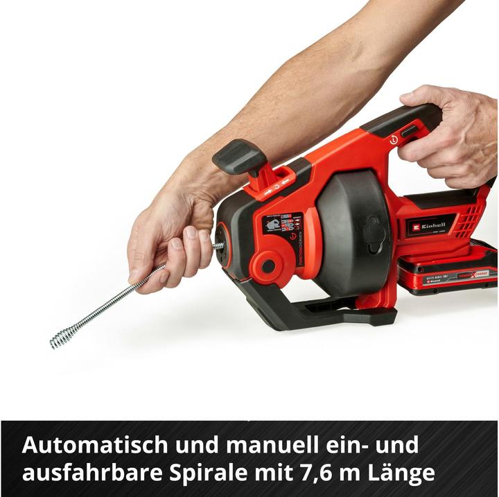 Actual product image Einhell Battery Pipe Cleaner TE-DA 18/760 Li Solo (Rechargeable battery operated)