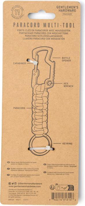 Immagine prodotto Gentlemen's Hardware Paracord Multi-Tool (4 Funzioni)