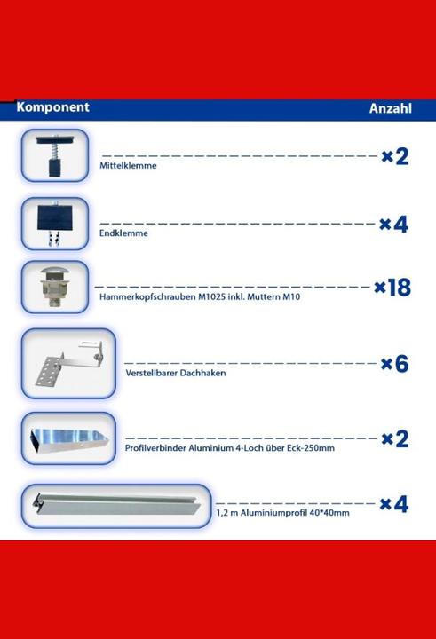 Actual product image Solar Hook Tiled roof installation package for 2 modules (Solar system mounting material)