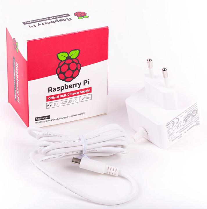 Raspberry Pi Official 4 Power Adapter USB-C Weiss