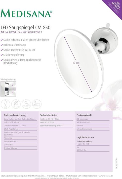 Actual product image Medisana CM 850 (20 x 10 x 20 cm)