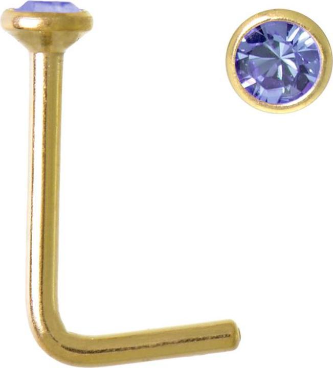 Produktbild Bijouteria Nasenpiercing (Premium Kristall, Chirurgenstahl 316L, PVD Beschichtung (goldfarbig))