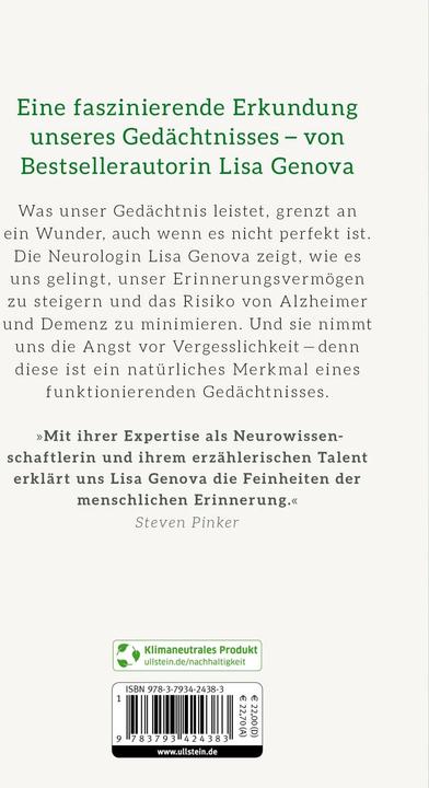 Immagine prodotto Die Gabe der Erinnerung und die Kunst des Vergessens (Tedesco, Lisa Genova, 2021)