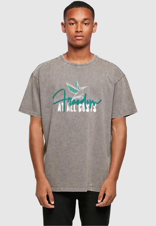 Produktbild Merchcode Freedom At All Costs Acid Washed Heavy Oversized Tee - 112677 (L)