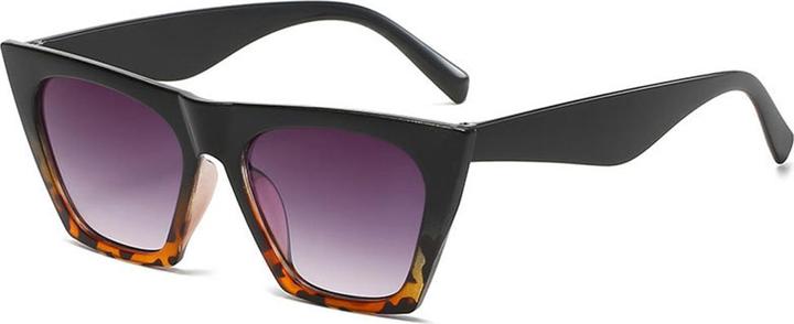 Techsuit - Sunglasses (5154) - for Women, PC Frame and Lens, Square - Black / Leopard / Gray