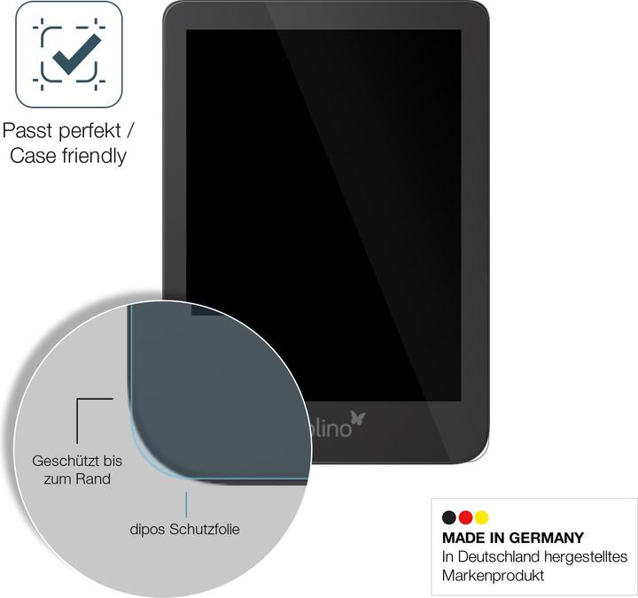 Actual product image Dipos Anti-Shock Screen Protector Clear (1 Piece, Tolino Shine 4)