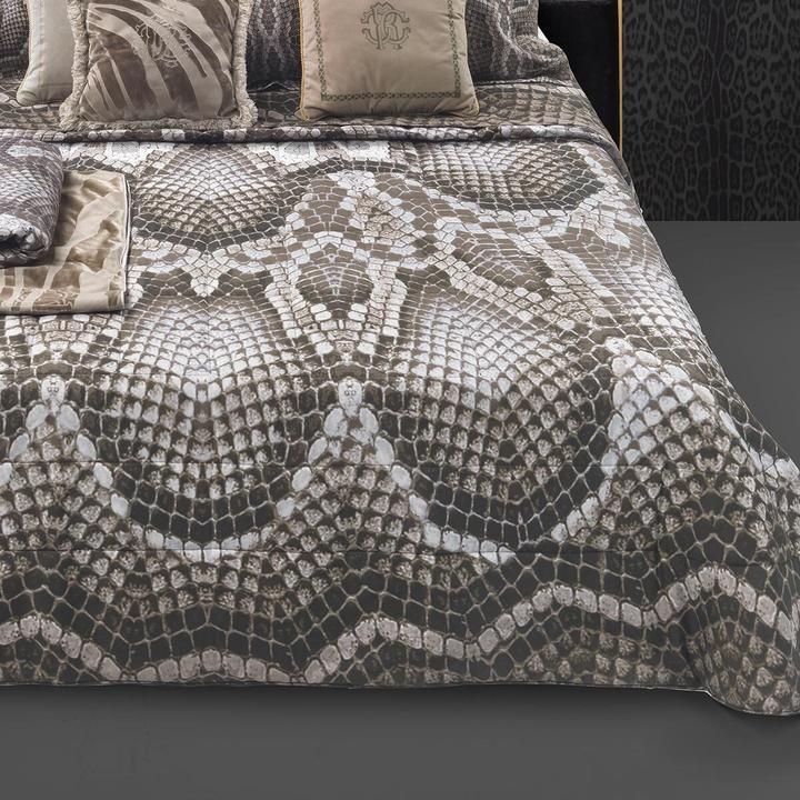 Immagine prodotto Roberto Cavalli Biancheria da letto in raso Mako Amorgos naturale (Set di biancheria da letto, 155x220 cm + 80x80 cm)