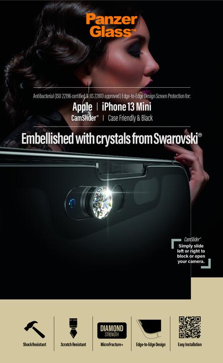 Produktbild PanzerGlass Displayschutz CF Cam Slider AB (1 Stück, Apple iPhone 13 mini)