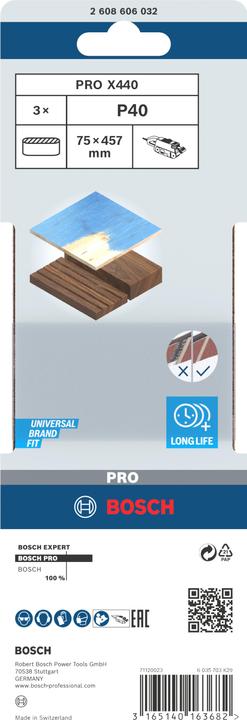 Produktbild Bosch Professional Zubehör PRO X440 Schleifband, 75 x 457 mm, G40 (40)
