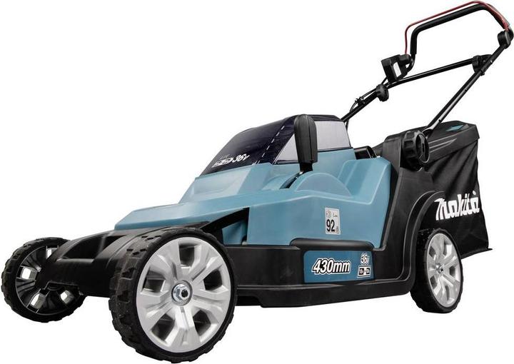 Produktbild Makita DLM432PT2 Akku-Rasenmäher 2X18V, 43cm, 2X5,0Ah Li-Ion DC18RD, 3 (Akkubetrieb)