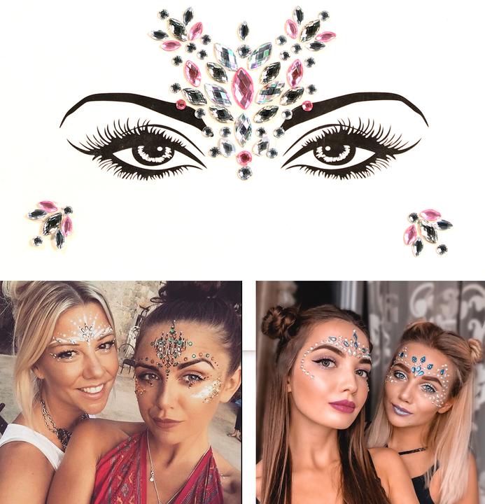 Immagine prodotto PhoneLook Bijoux visage autocollant festival & open-air paillettes diamants tatouage Style 3