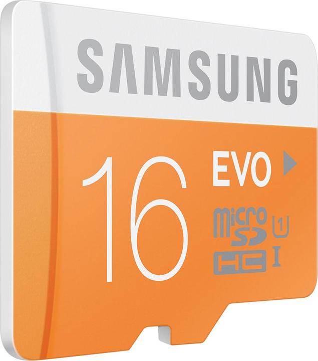 Produktbild Samsung EVO microSDHC mit Adapter (16 GB, microSDHC, U1, UHS-I)